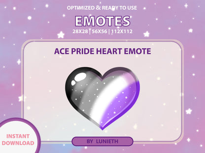 Ace Pride Flag Heart Emote & Channel Points Icon [Digital Product]