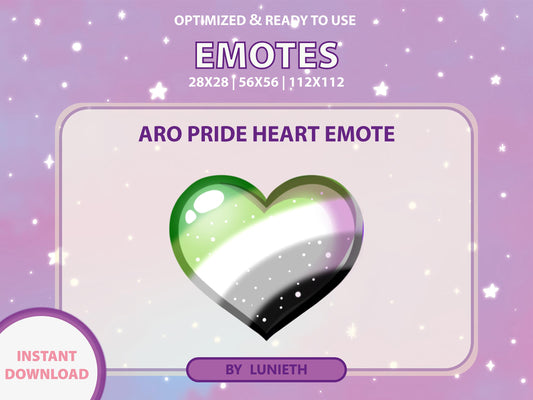 Aro Pride Flag Heart Emote & Channel Points Icon [Digital Product]