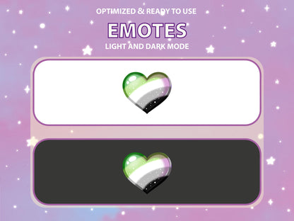 Aro Pride Flag Heart Emote & Channel Points Icon [Digital Product]