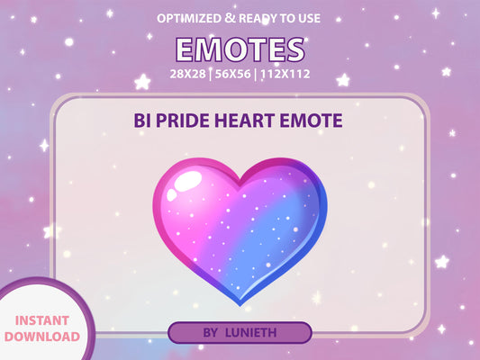 Bi Pride Flag Heart Emote Emote & Channel Points Icon [Digital Product]