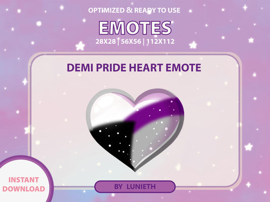 Demi Pride Flag Heart Emote & Channel Points Icon [Digital Product]
