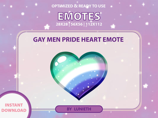 Gay Men Pride Flag Heart Emote & Channel Points Icon [Digital Product]