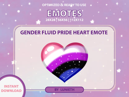 Gender Fluid Pride Flag Heart Emote & Channel Points Icon [Digital Product]