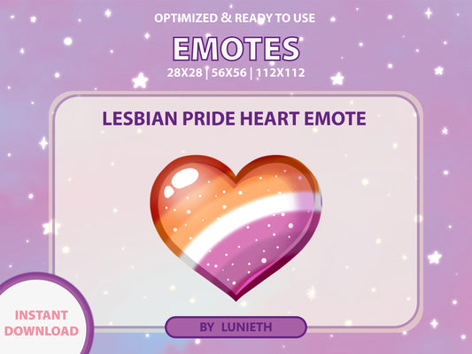 Lesbian Pride Flag Heart Emote & Channel Points Icon [Digital Product]