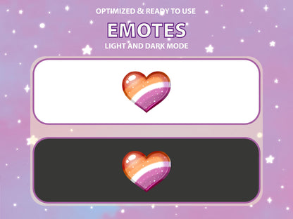 Lesbian Pride Flag Heart Emote & Channel Points Icon [Digital Product]