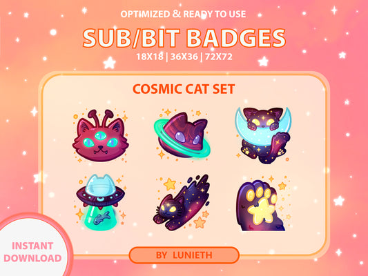 Cosmic Cat Sub & Bit Badge Set [Digital Product]