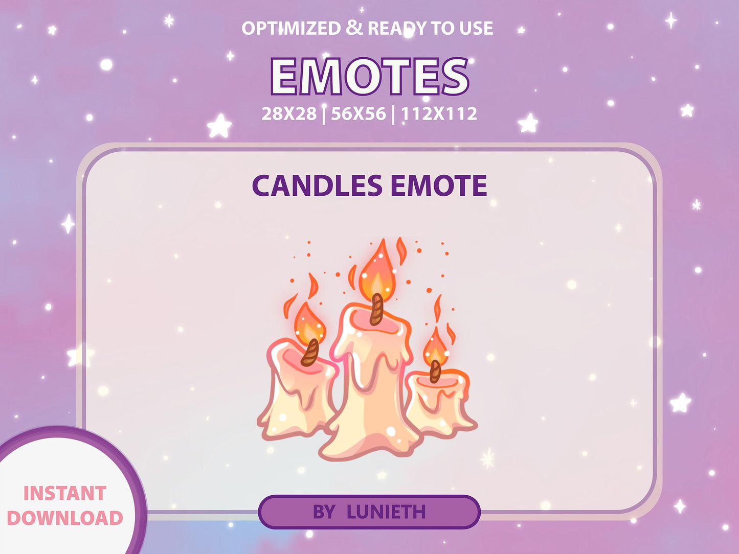 Melting Candles Emote & Channel Points Icon [Digital Product]