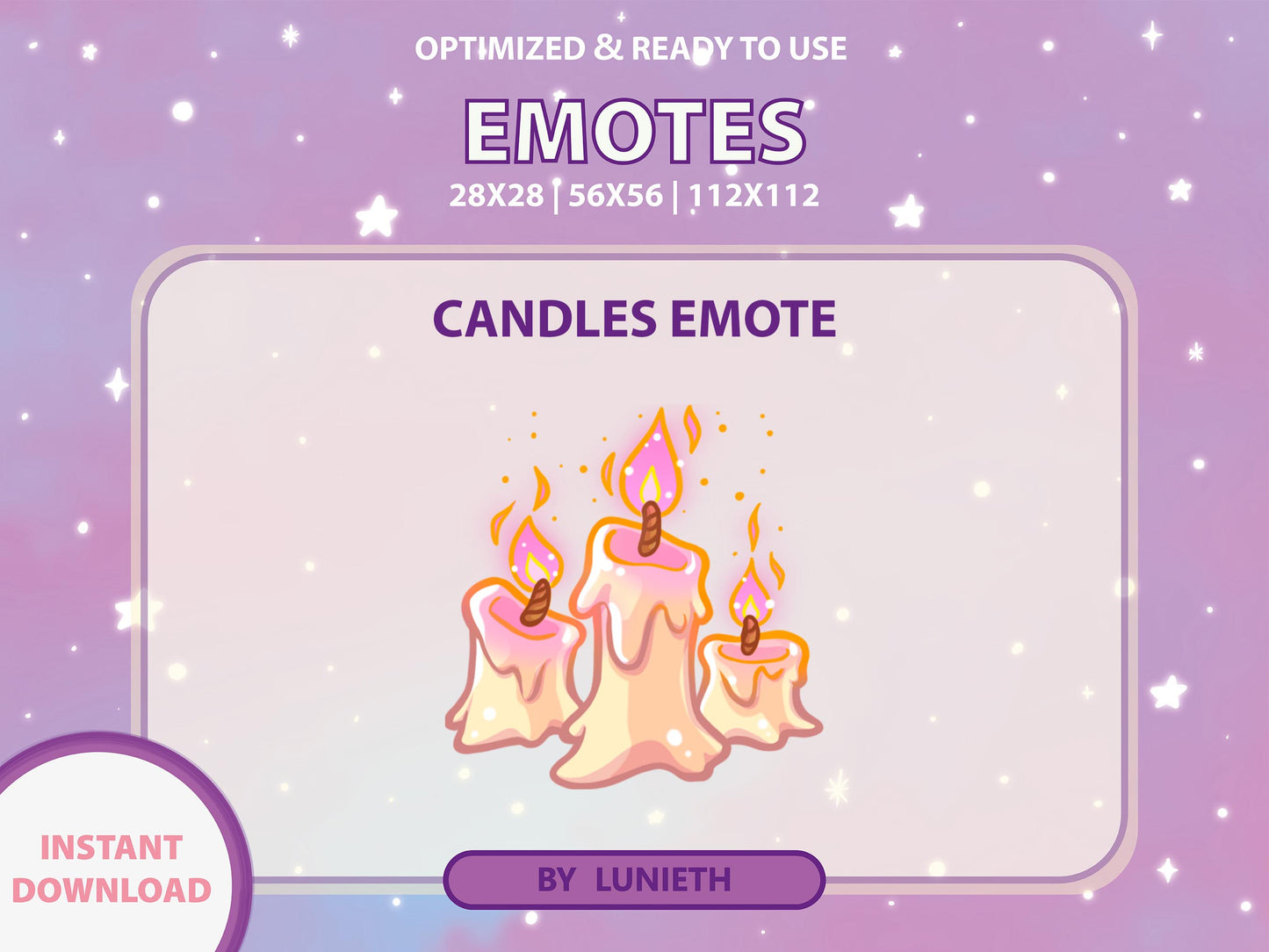 Melting Candles Emote & Channel Points Icon [Digital Product]