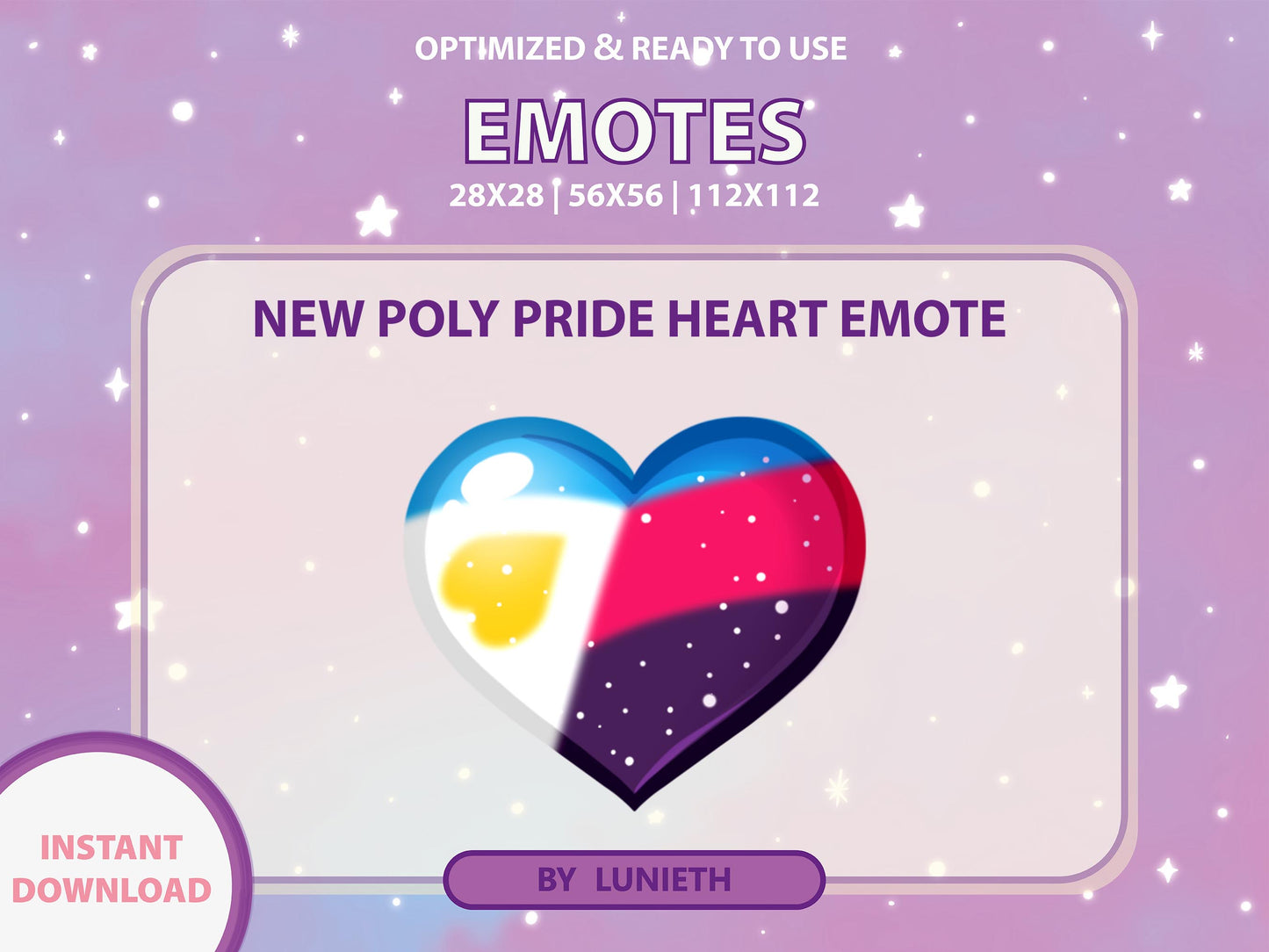 Polyamory Pride Flag Heart Emote & Channel Points Icon [Digital Product]