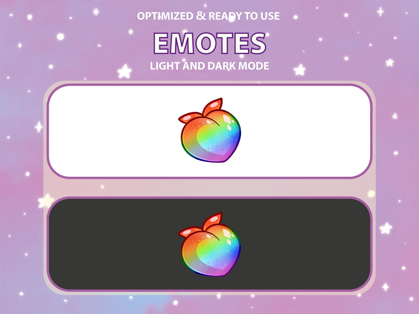 Rainbow Peach Emote & Channel Points Icon [Digital Product]