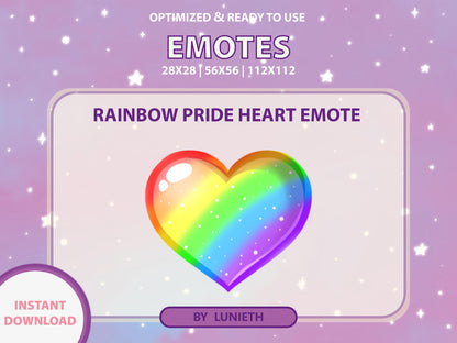 Rainbow Pride Flag Heart Emote & Channel Points Icon [Digital Product]