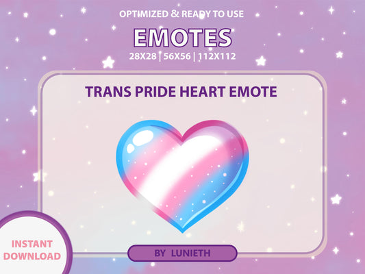 Trans Pride Flag Heart Emote & Channel Points Icon [Digital Product]