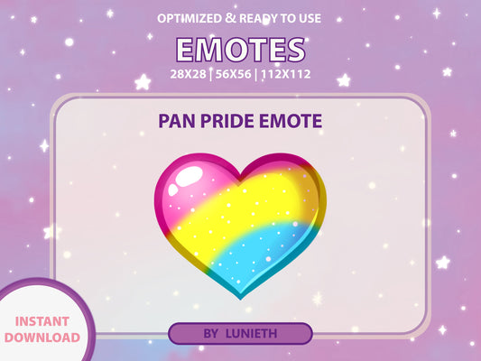 Pan Pride Flag Heart Emote & Channel Points Icon [Digital Product]