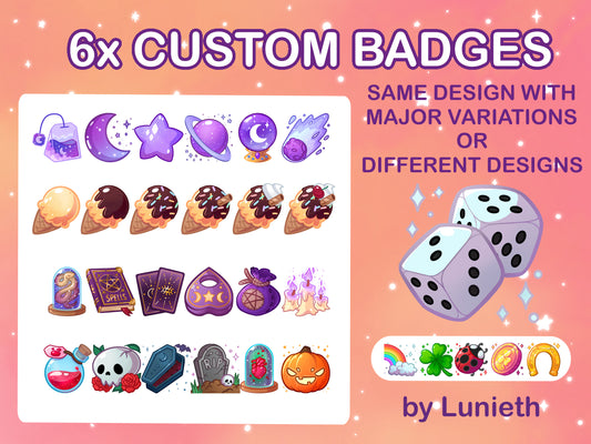 Custom Sub Badge Set | Cute Bit Badges Twitch Emote Design | Twitch Discord Youtube Active