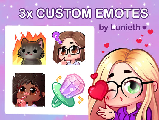 Custom Comission 3 Emotes  [Digital Product]