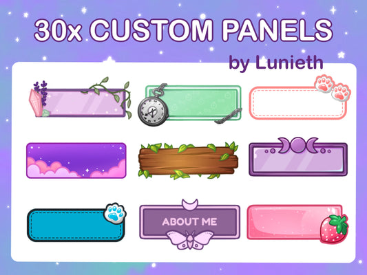 Custom Panels | Cute Twitch Layout Design | Twitch Discord Youtube
