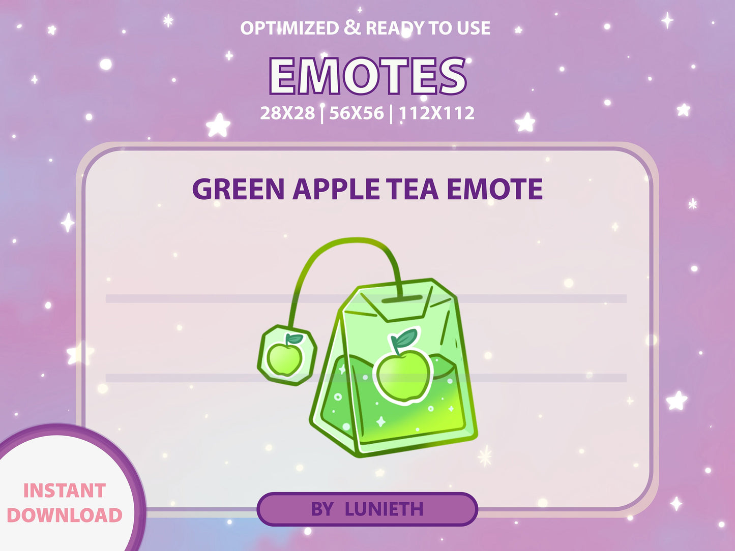 Apple Tea Bag Emote & Channel Points Icon [Digital Product]